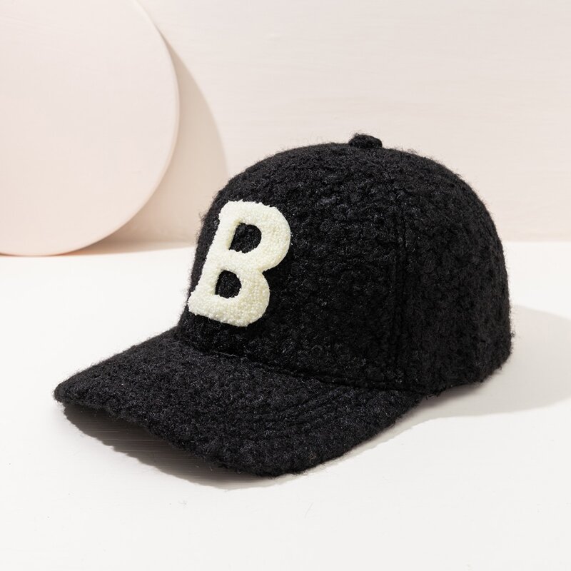 

Letter Decor Baseball Cap, Black