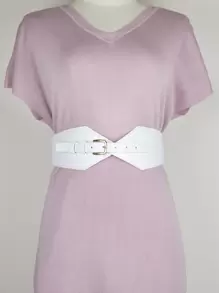 Stylish Metal Buckle Corset Belt For Dress Decoration Halloween Summer, School - White - View 2