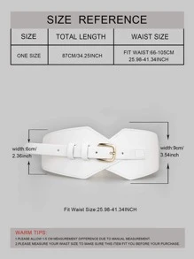 Stylish Metal Buckle Corset Belt For Dress Decoration Halloween Summer, School - White - View 3