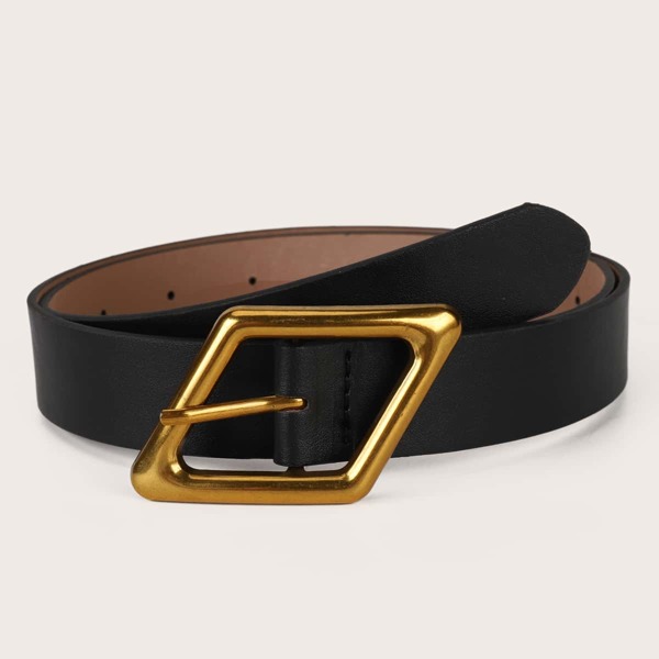 

Geometric Buckle Belt, Black