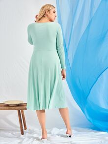 SHEIN Vestido con estiramiento alto con diseño de aro - verde menta - Ver 2