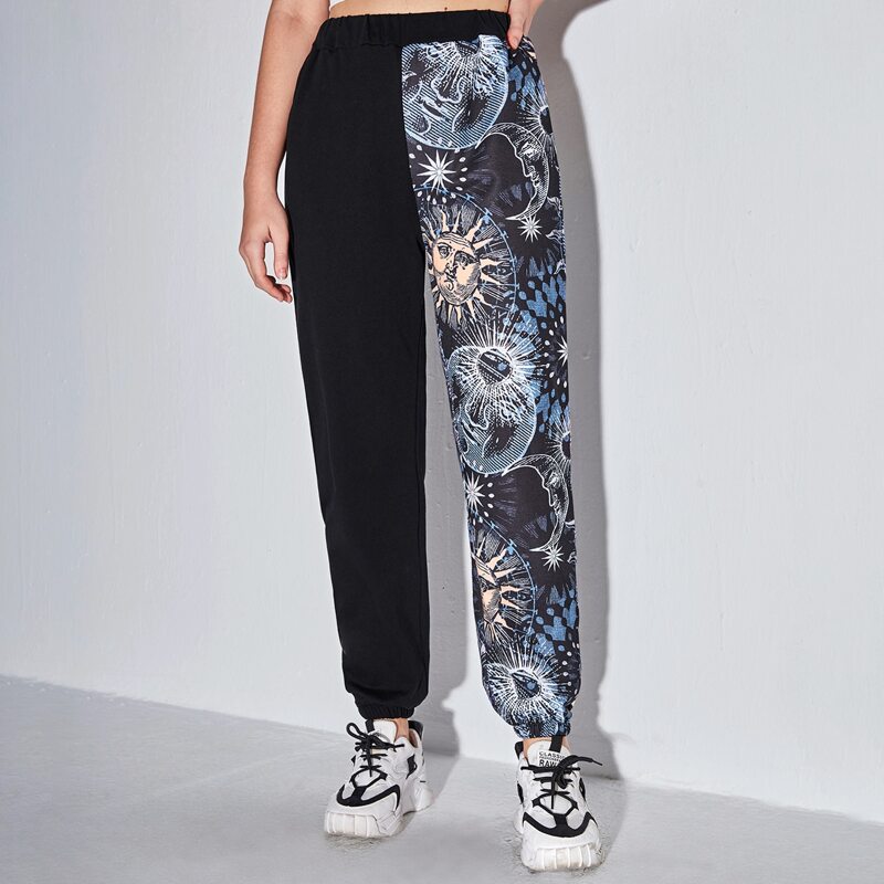 

Sun & Moon Graphic Sweatpants, Multicolor