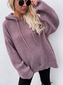 Áo len nữ Dây kéo màu trơn Giải trí - Bụi tím - Xem 6