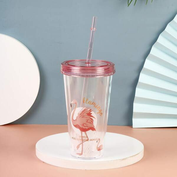 

Flamingo Print Tumbler, Multicolor