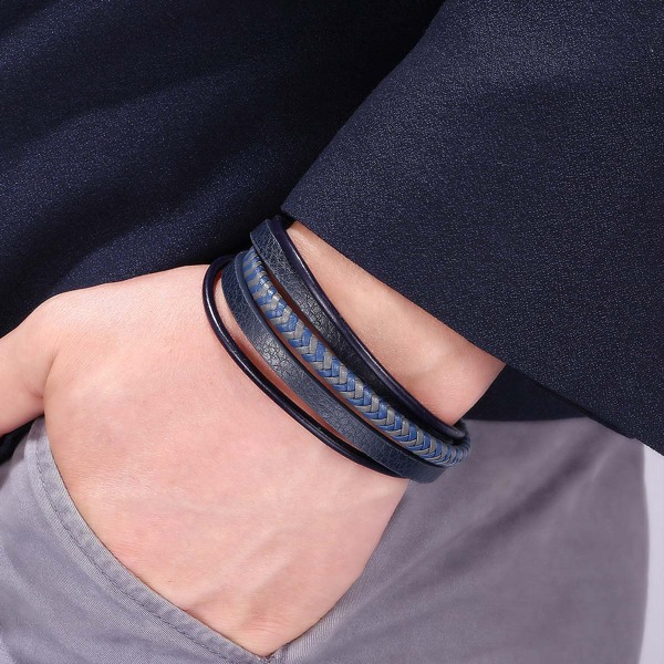 

Men Layered Bracelet, Navy blue