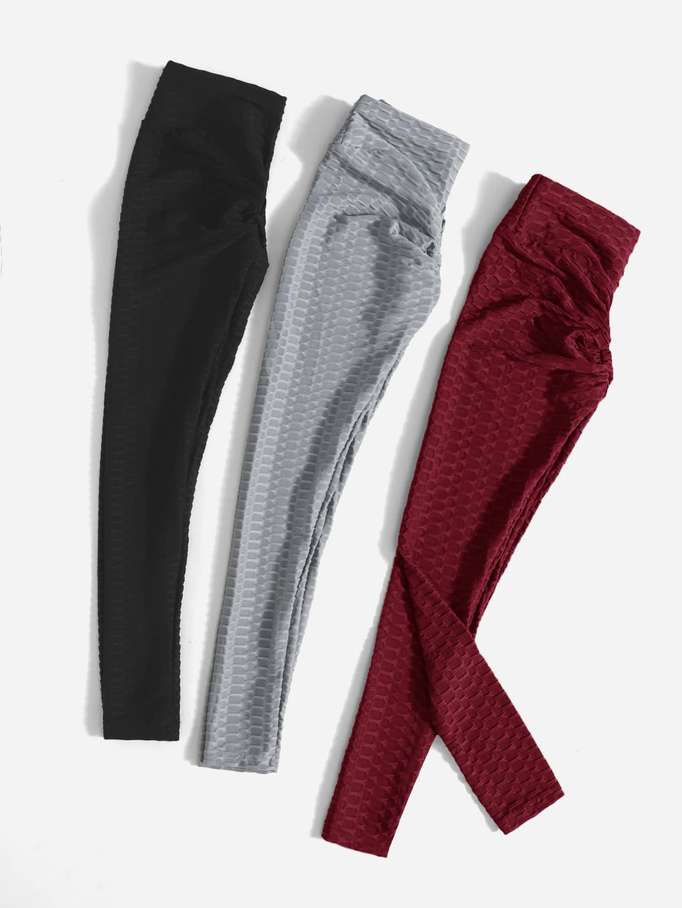 3pack High Waist Textured Sports Leggings