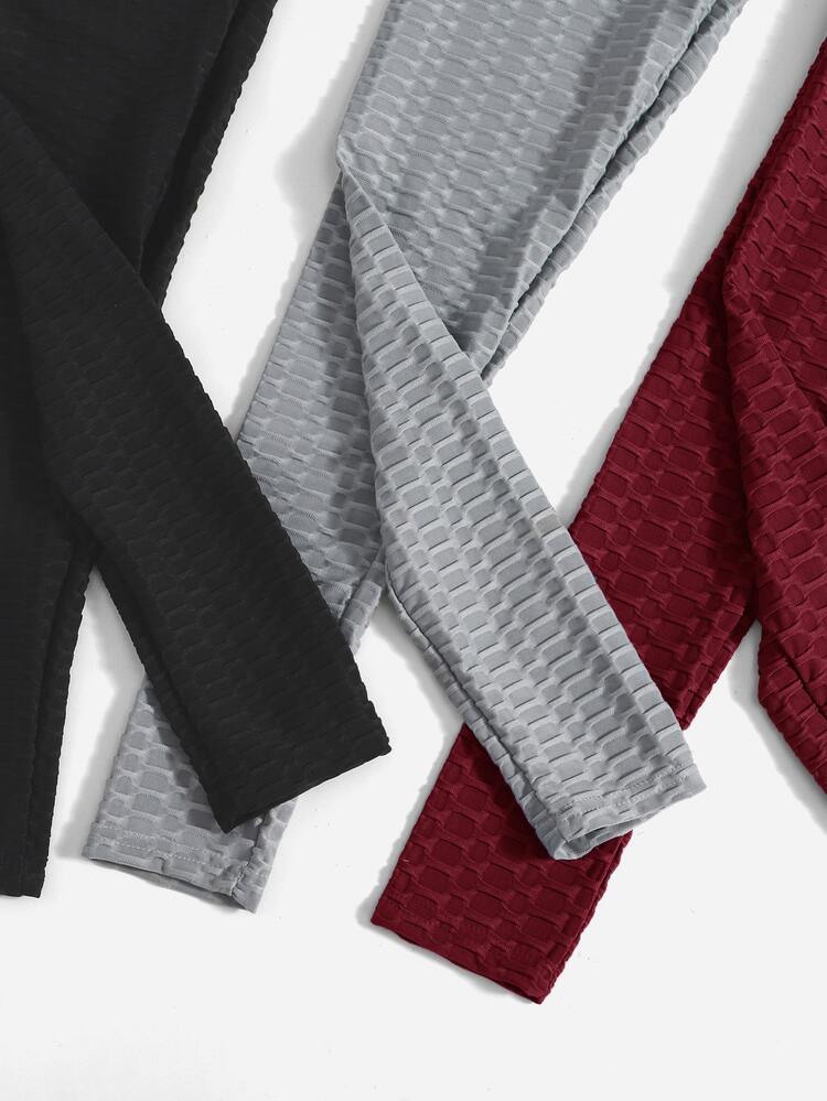 3pack High Waist Textured Sports Leggings