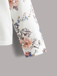 SHEIN Áo thun dệt kim dài tay in họa tiết thường ngày cho bé gái tuổi mới lớn, phù hợp cho mùa hè - trắng - Xem 3