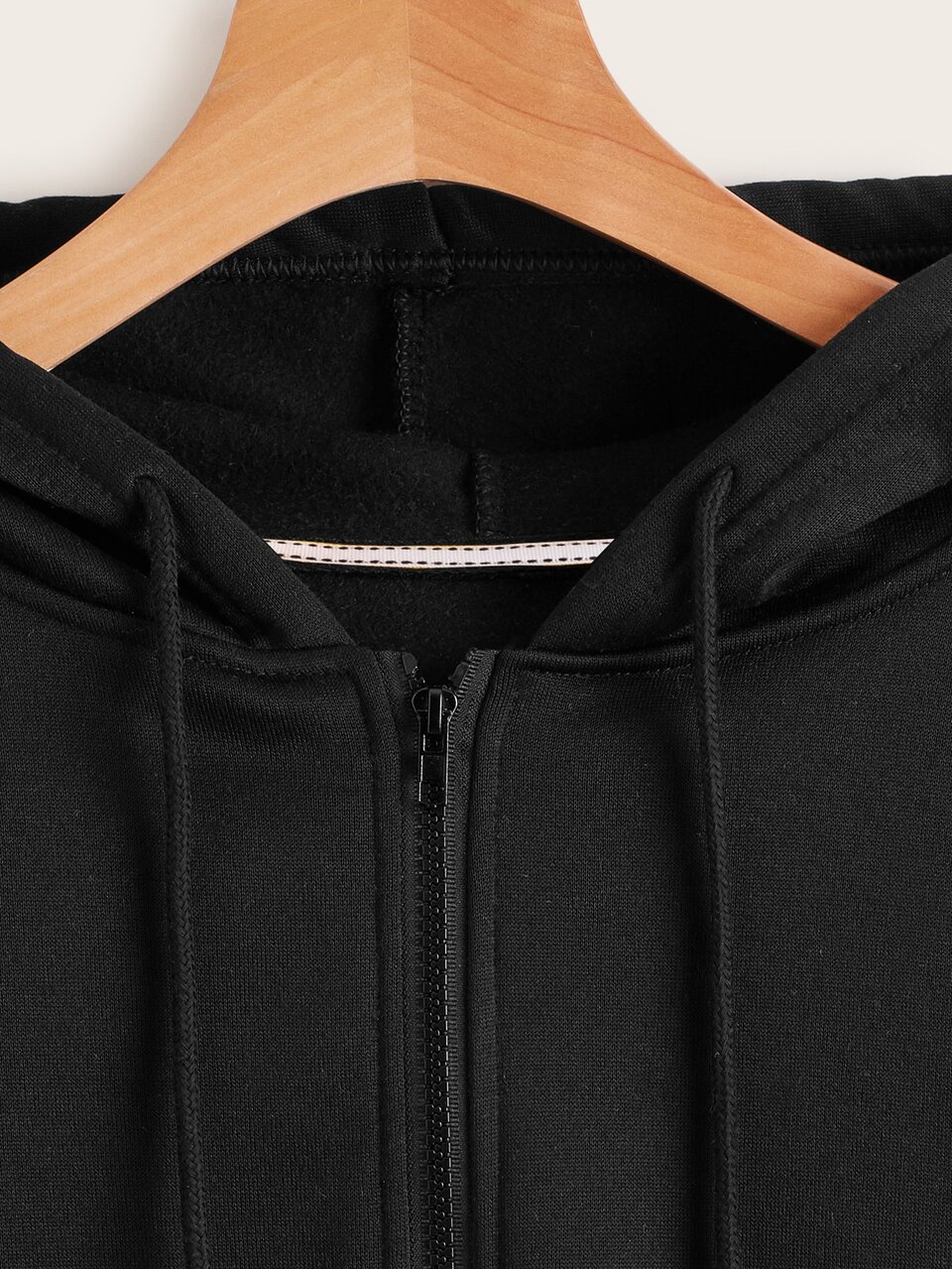 Solid Drawstring Pocket Front Zip Up Hoodie,Long Sleeve Tops Graduation,Teacher,Back To School Fall