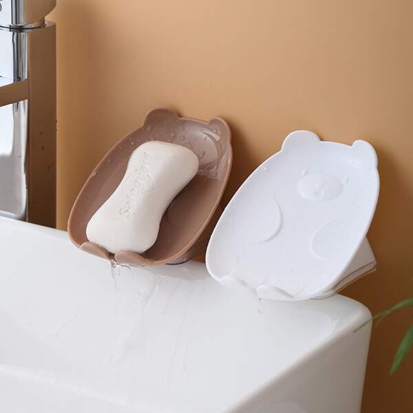 

1pc Bear Shaped Random Color Soap Dish Holder, Multicolor