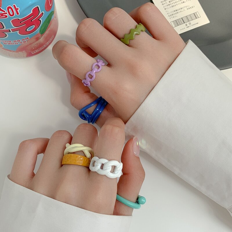 

7pcs Hollow Out Decor Ring, Multicolor