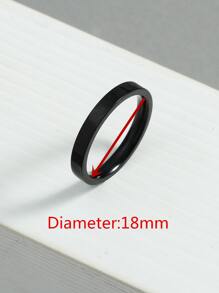 Nhẫn hợp kim tối giản thời trang và phổ biến dành cho nam giới làm quà tặng trang sức và tạo nên vẻ ngoài phong cách - màu đen - Xem 3