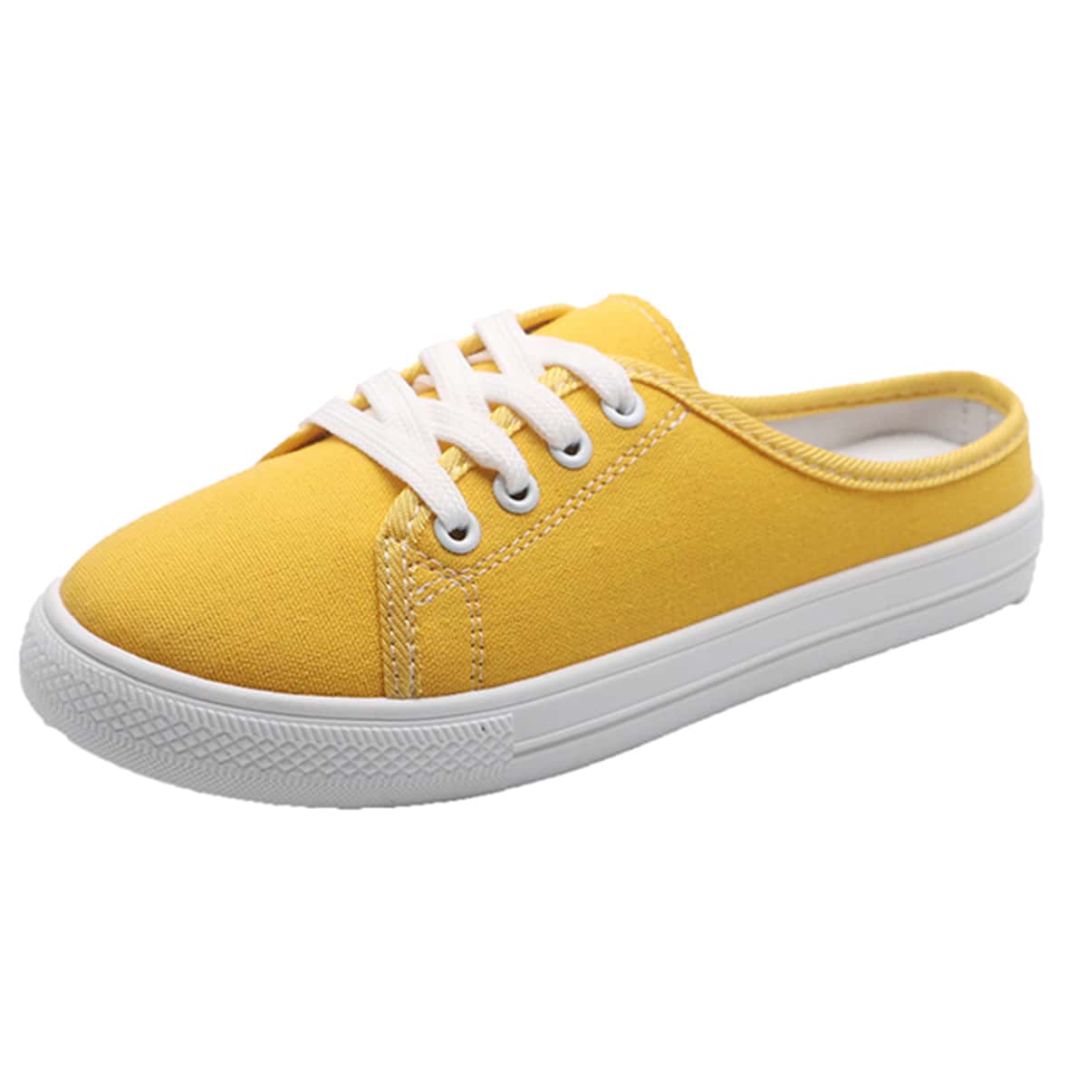 

Lace Up Front Canvas Shoes, Yellow