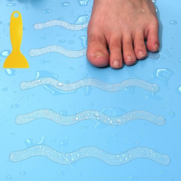

16pcs Bathroom Non-slip Sticker & Scraper, Clear