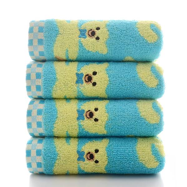 

1pc Bear Print Towel, Blue