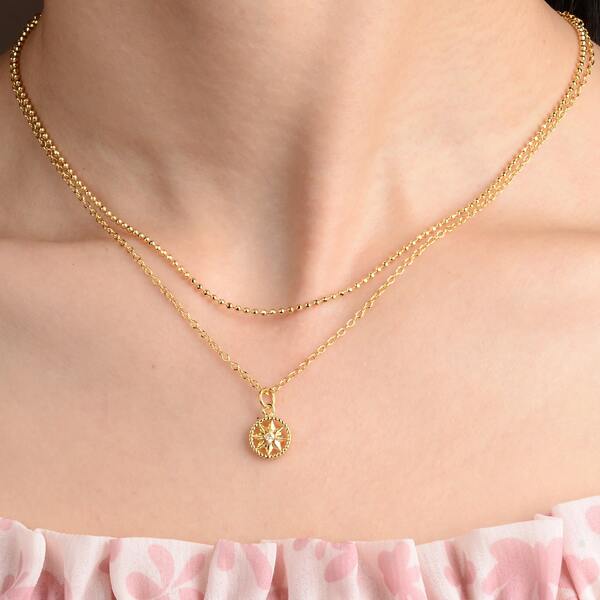 

18k Gold Plated Hollow Out Layered Necklace
