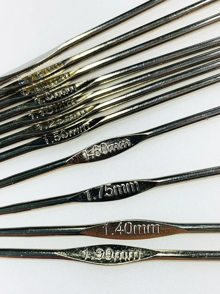 11 pièces Crochet unicolore en crochet - Argent - Voir 5