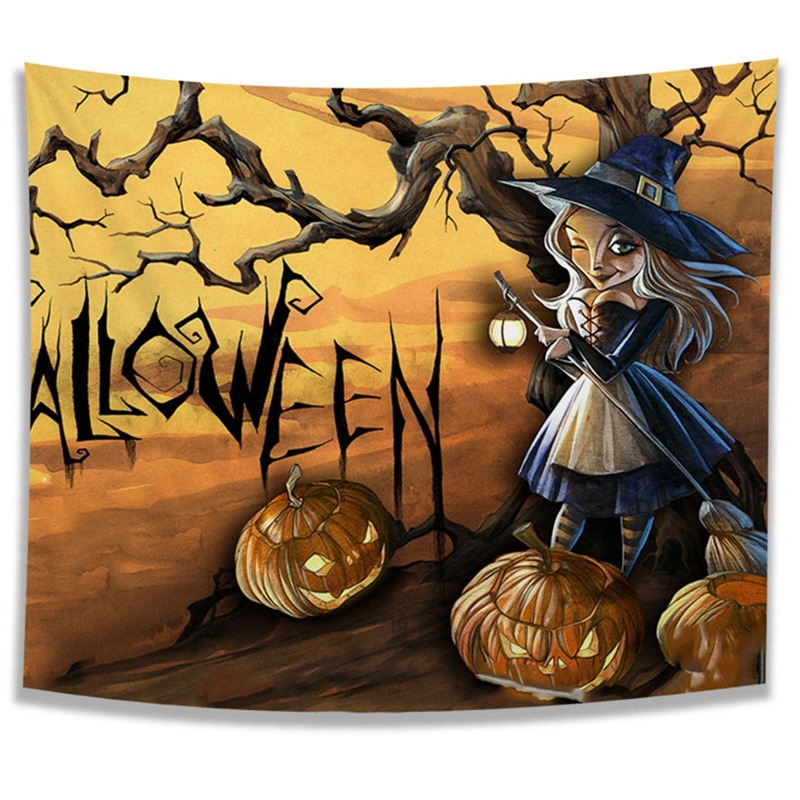 

Halloween Cartoon Graphic Tapestry, Multicolor