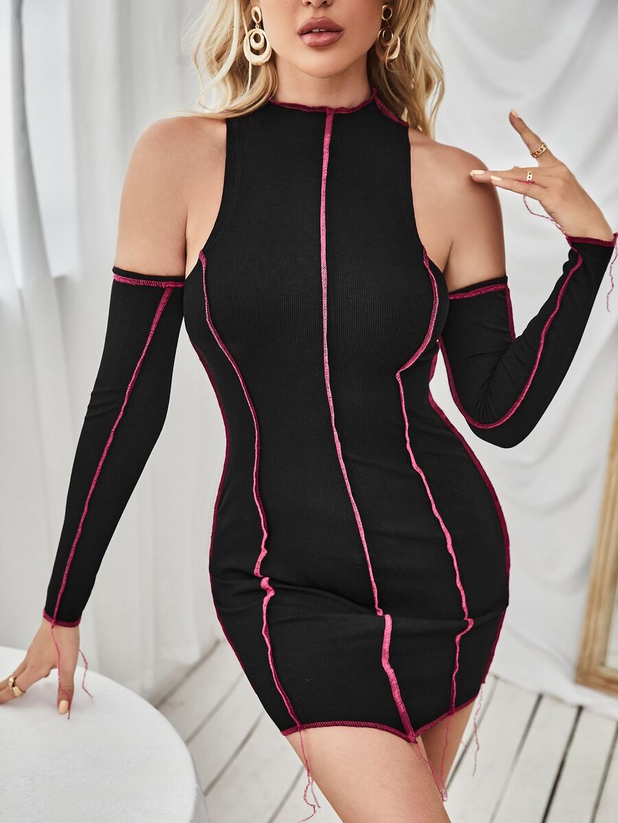 Đầm Sọc Giải trí - màu đen - Xem 1