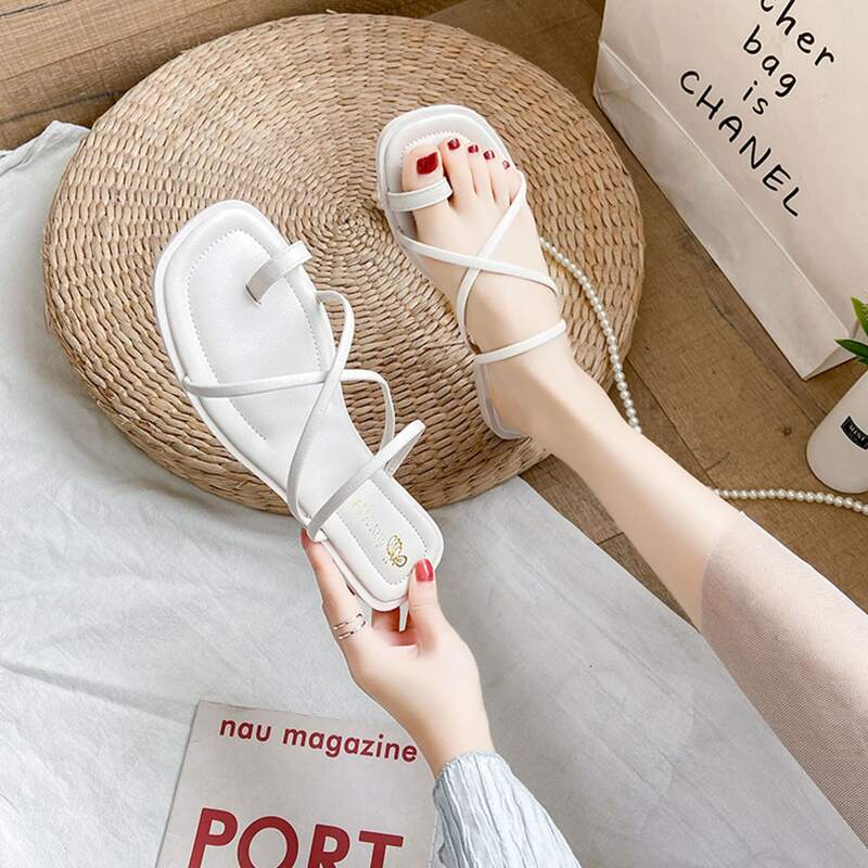 

Thong Flat Sandals, Beige
