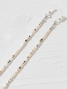 1条时尚串珠眼镜链，亚克力时尚眼镜链，硅胶防滑眼镜挂绳，口罩装饰链，眼镜/老花镜带，可爱眼镜链，时尚眼镜架 - 彩色 - 查看 4