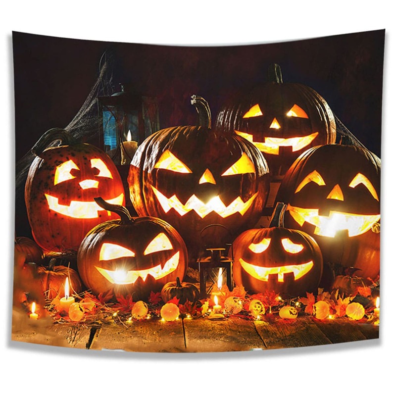 

Halloween Pumpkin Print Tapestry, Multicolor