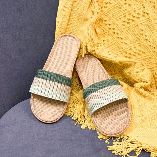 

Colorblock Striped Pattern Braided Detail Slides, Multicolor