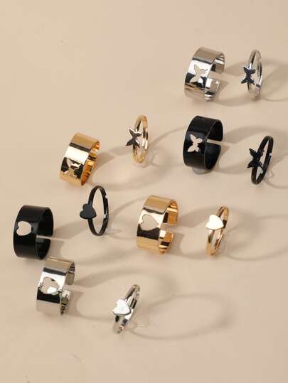 12pcs Butterfly Decor Ring