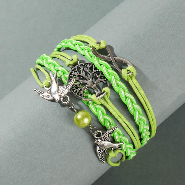 

Men Bird Decor Bracelet, Multicolor