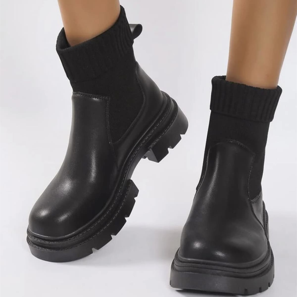 

Minimalist Sock Boots, Black