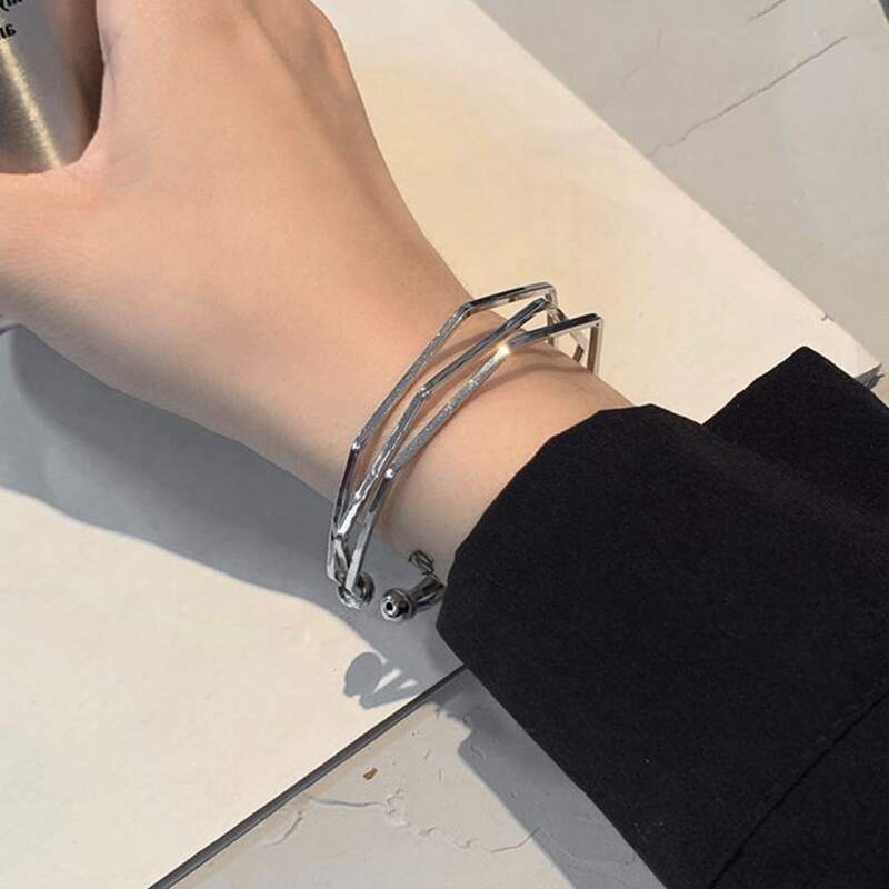 

Minimalist Cuff Bracelet, Silver