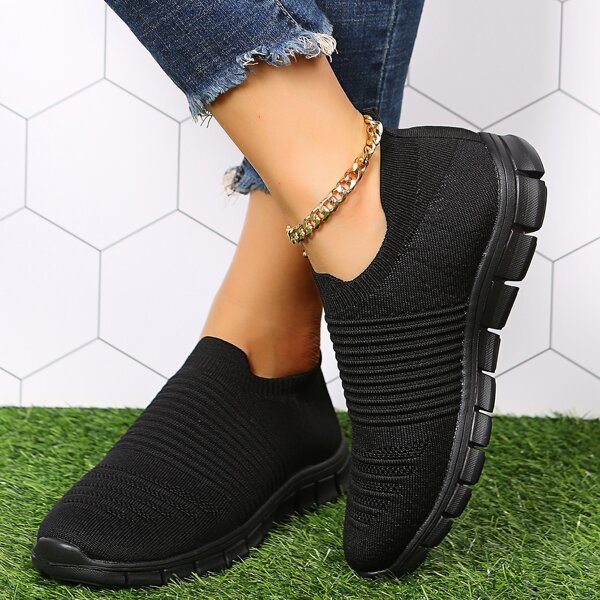 

Minimalist Breathable Slip On Running Shoes, Black