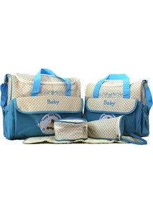 5pcs Cartoon Bear Diaper Bag Set - Blue - View 1