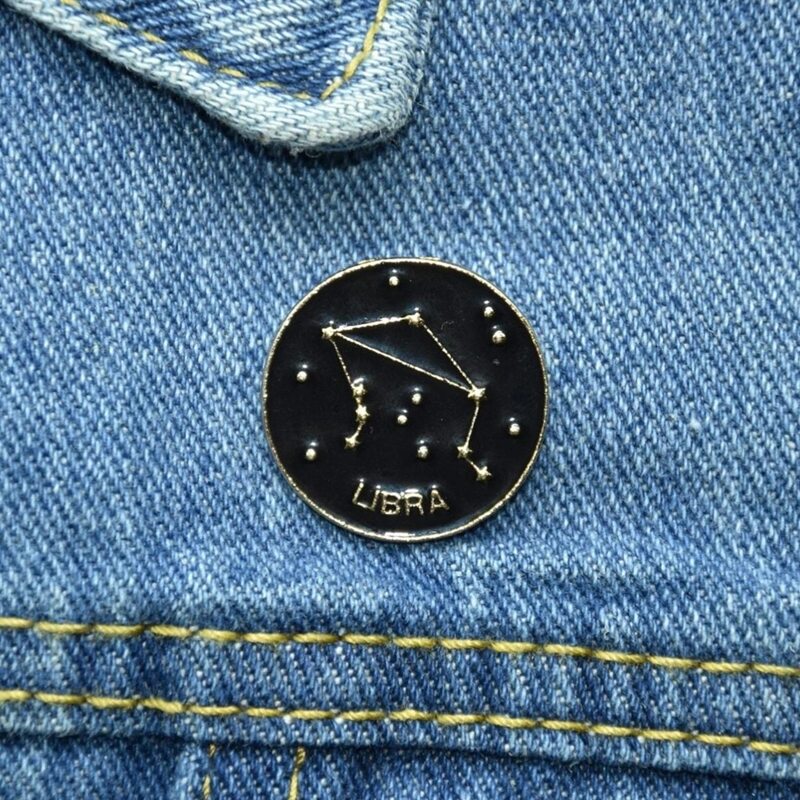 

Constellation Decor Brooch, Black