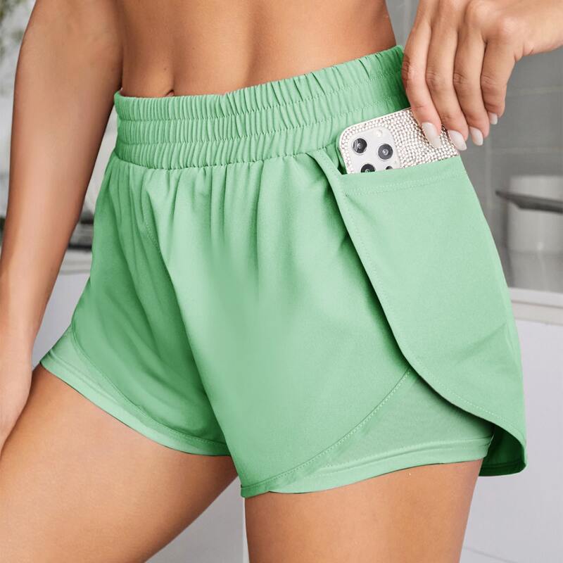 

Elastic Waist Sports Short, Green