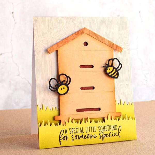 

1pc House Shaped Embossing Cutting Die, Silver
