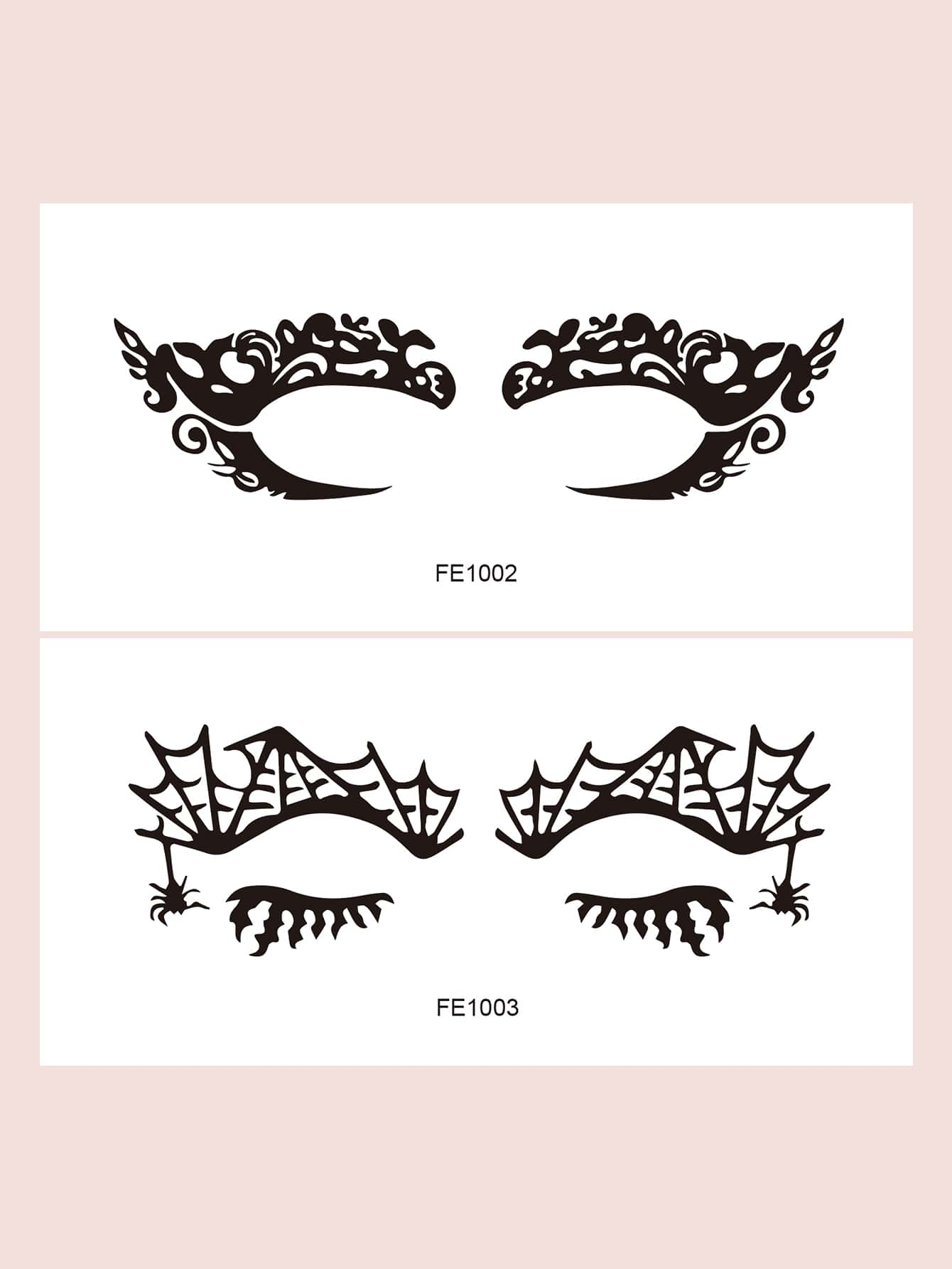 2sheets Halloween Eye Tattoo Sticker - Black - View 1