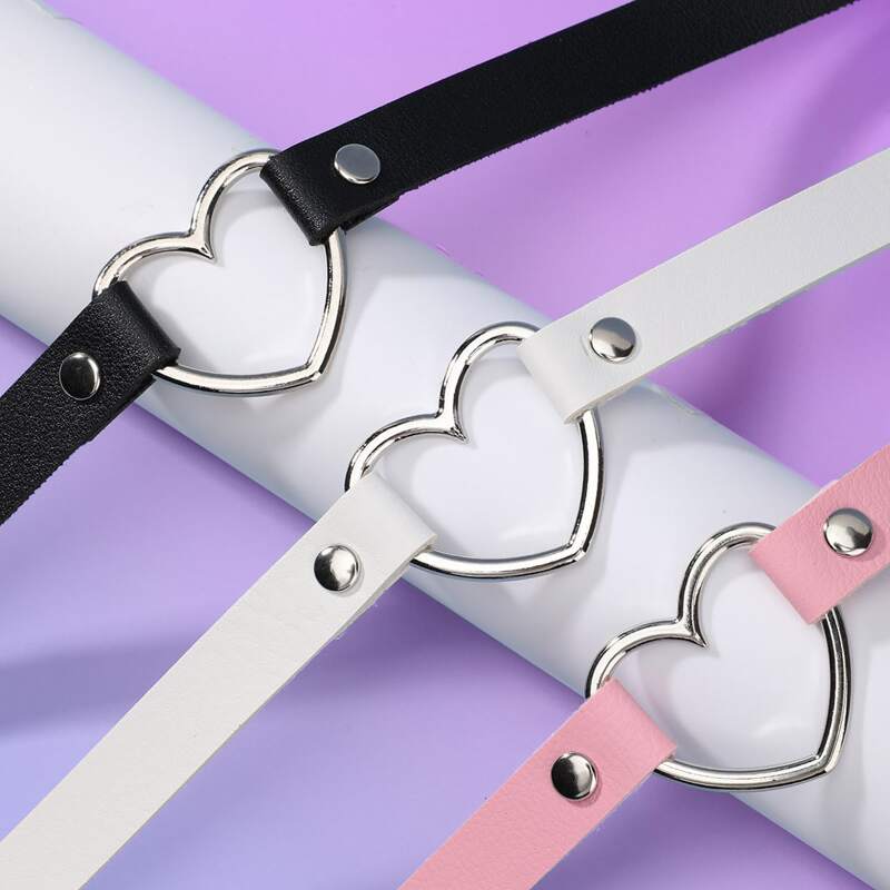 

3pcs Heart Decor Choker, Multicolor