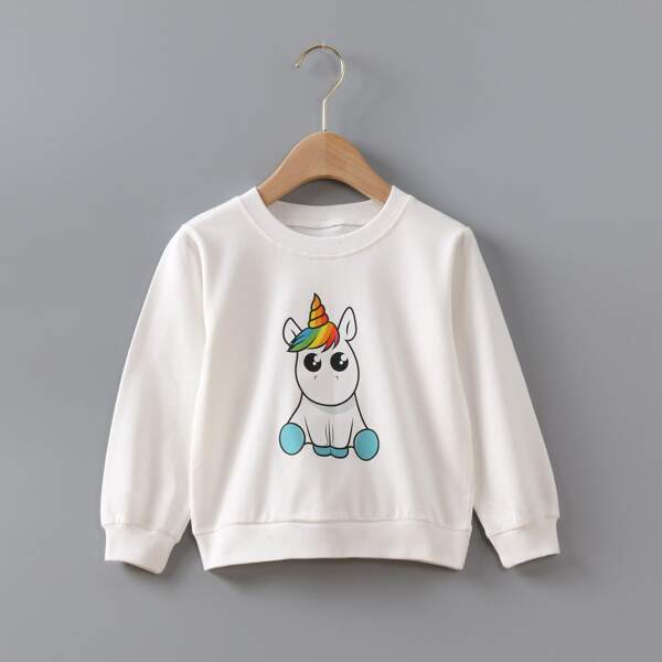 

Toddler Boys Cartoon Graphic Sweatshirt, White