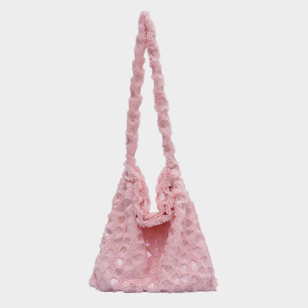 

Fluffy Shoulder Bag, Pink