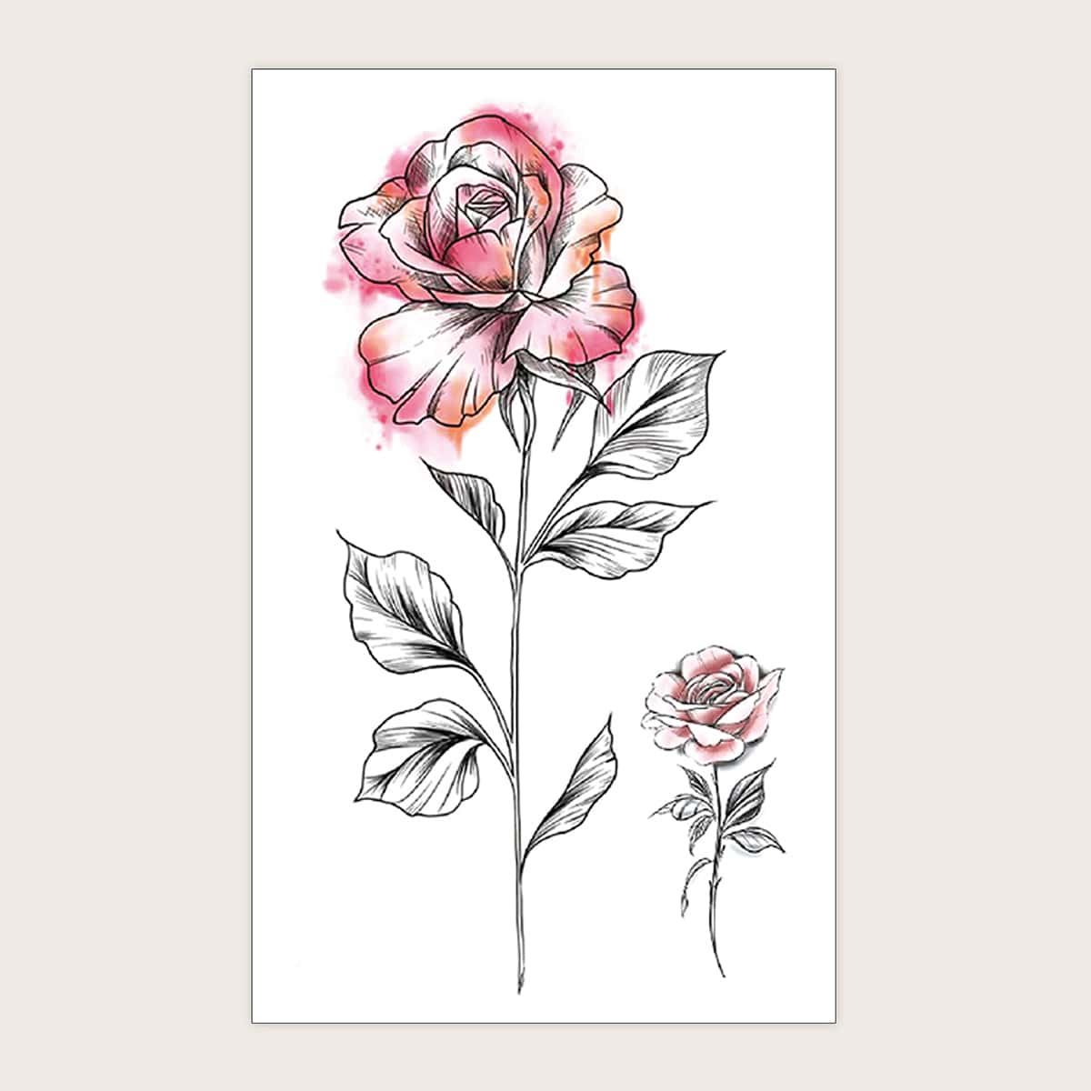 

1sheet Floral Pattern Tattoo Sticker, Multicolor