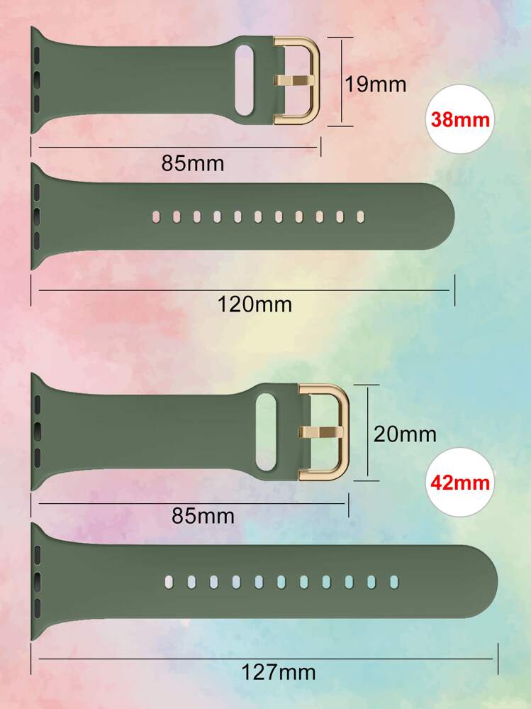 1 条男女通用硅胶运动表带，兼容 Apple Watch 表带 38 毫米 40 毫米 41 毫米 42 毫米 44 毫米 45 毫米 49 毫米，兼容 Apple Watch Series 9 Ultra 8 SE 7 6 5 4 3，可作为返校学生的礼物 - 橄欖綠 - 查看 2
