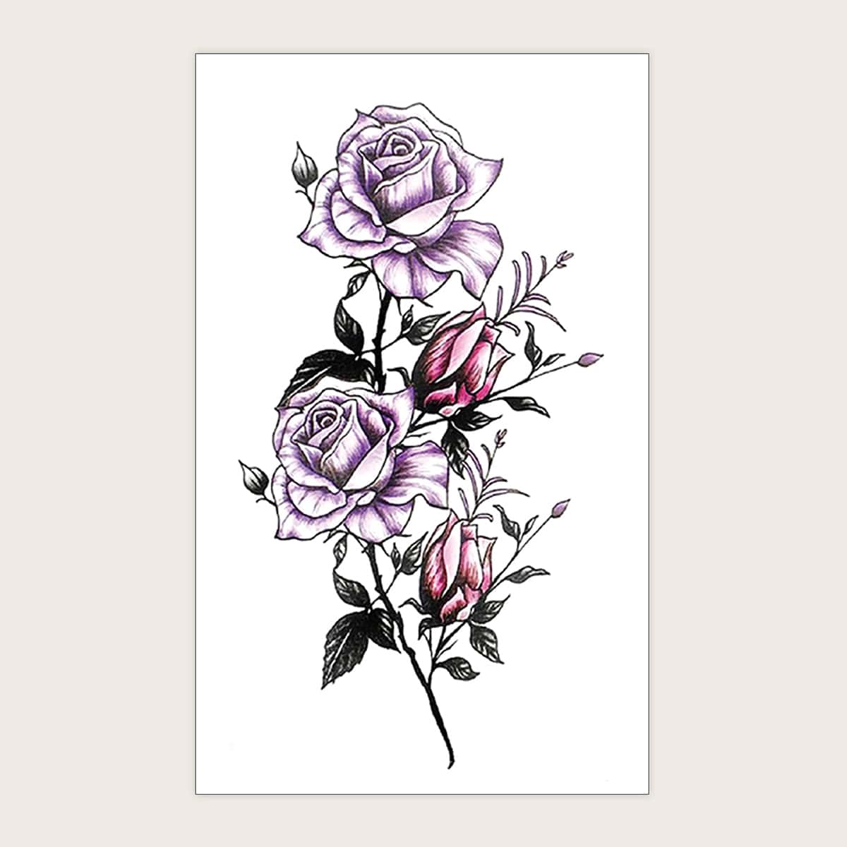 

1sheet Floral Pattern Tattoo Sticker, Multicolor
