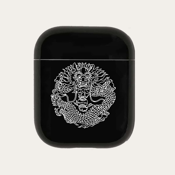 

Chinese Dragon Pattern Case For Airpods, Black