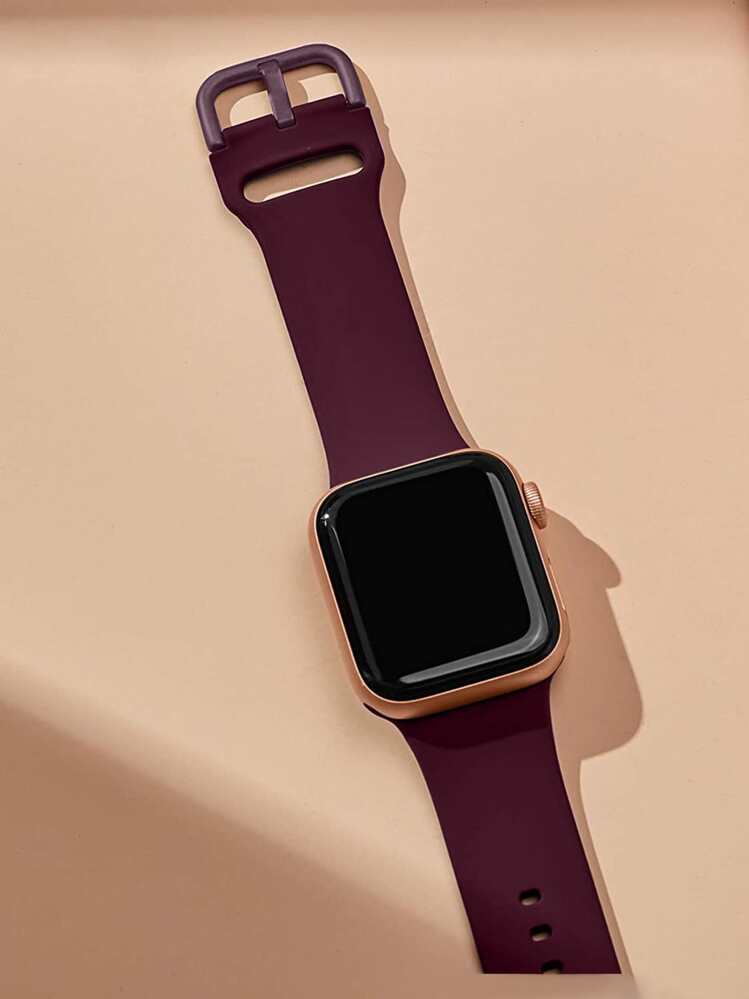 1 件男女通用硅胶运动手表表带，兼容 Apple Watch 表带 38 毫米 40 毫米 41 毫米 42 毫米 44 毫米 45 毫米 49 毫米，兼容 Apple Watch Series 9 Ultra 8 SE 7 6 5 4 3，可作为返校学生的礼物 - 酒紅色 - 查看 4