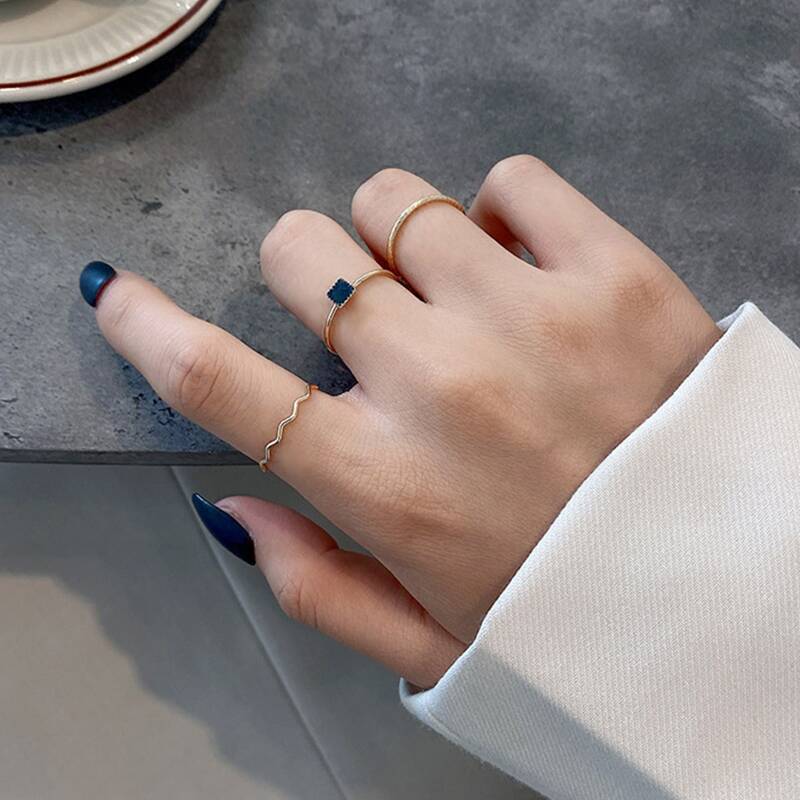 

3pcs Geo Decor Ring, Gold