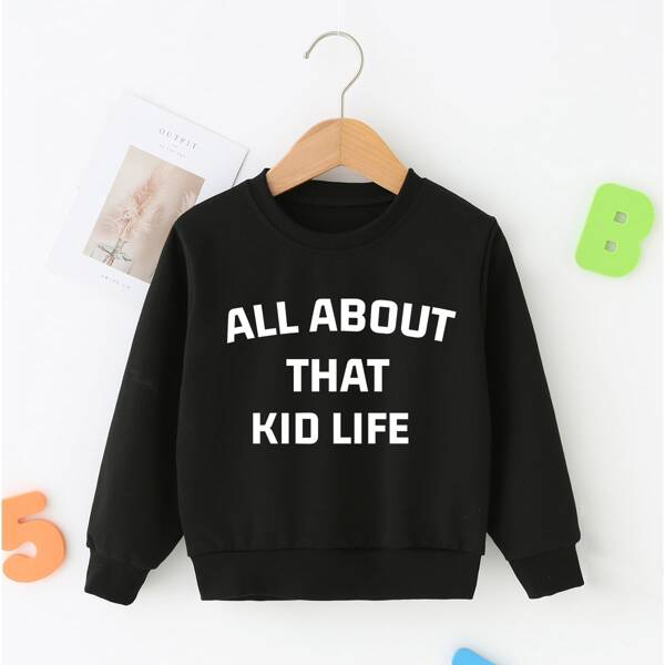

Toddler Boys 1pc Slogan Graphic Sweatshirt, Black