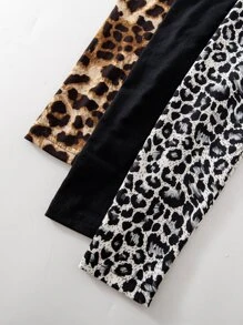 SHEIN 3 chiếc quần legging họa tiết da báo cho bé gái, thoải mái và đa năng, thích hợp cho mùa thu, xuân và hè, lứa tuổi 4-7, hoàn hảo cho các chuyến đi chơi, đi học, ở nhà, kỳ nghỉ và du lịch. - Nhiều màu - Xem 3