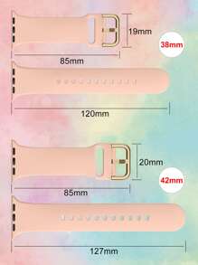 1pc Unisex Silicone Sports Watch Strap Compatible With Apple Watch Band 38mm 40mm 41mm 42mm 44mm 45mm 49mm, Compatible With Apple Watch Series 9 Ultra 8 SE 7 6 5 4 3 As A Gift For Students Returning To School - Pink - View 4