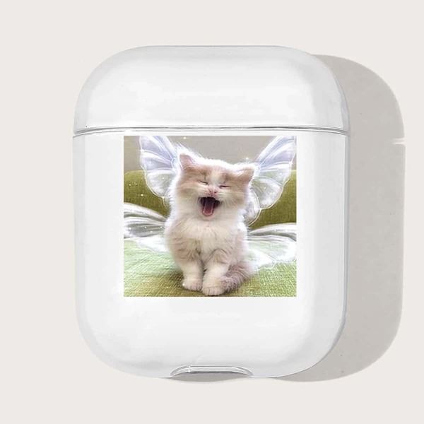 

Cat Pattern Case For Airpods, Clear
